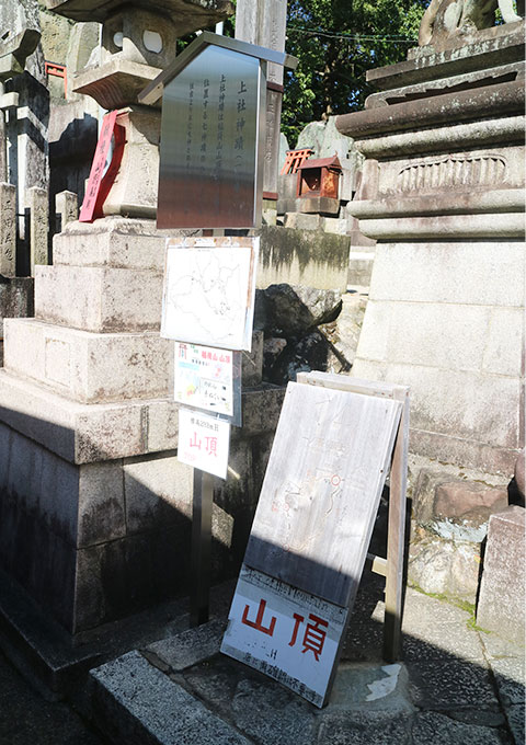 伏见稻荷_山顶・一之峰的指示牌