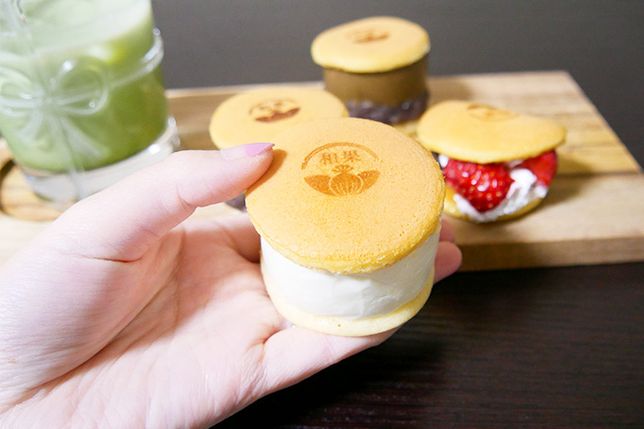 和卡龙。无花果芝士奶油