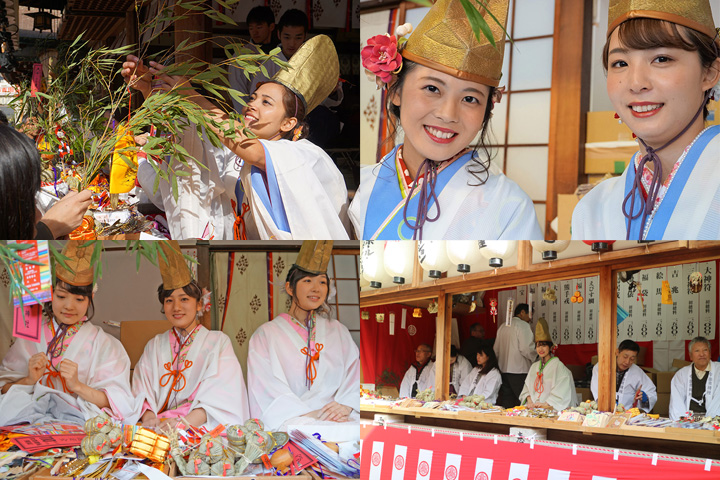 新年祭典“十日戎”上的福娘