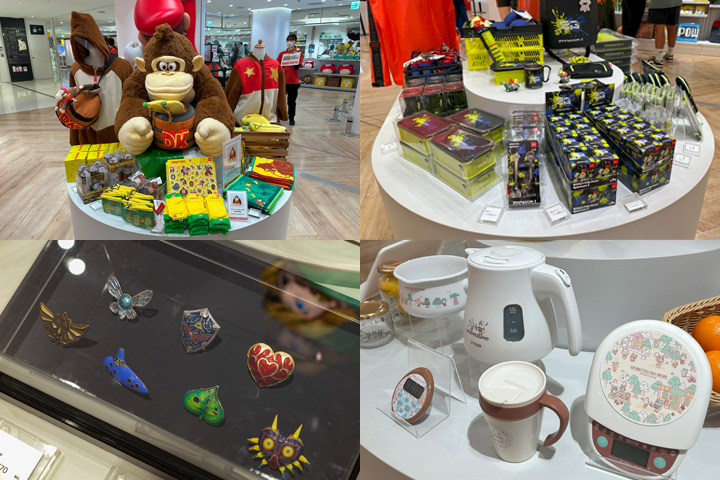 Nintendo OSAKA：雕像周围的周边商品
