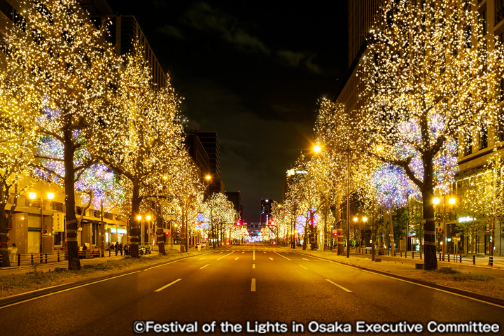 图片为御堂筋彩灯秀2025效果图。